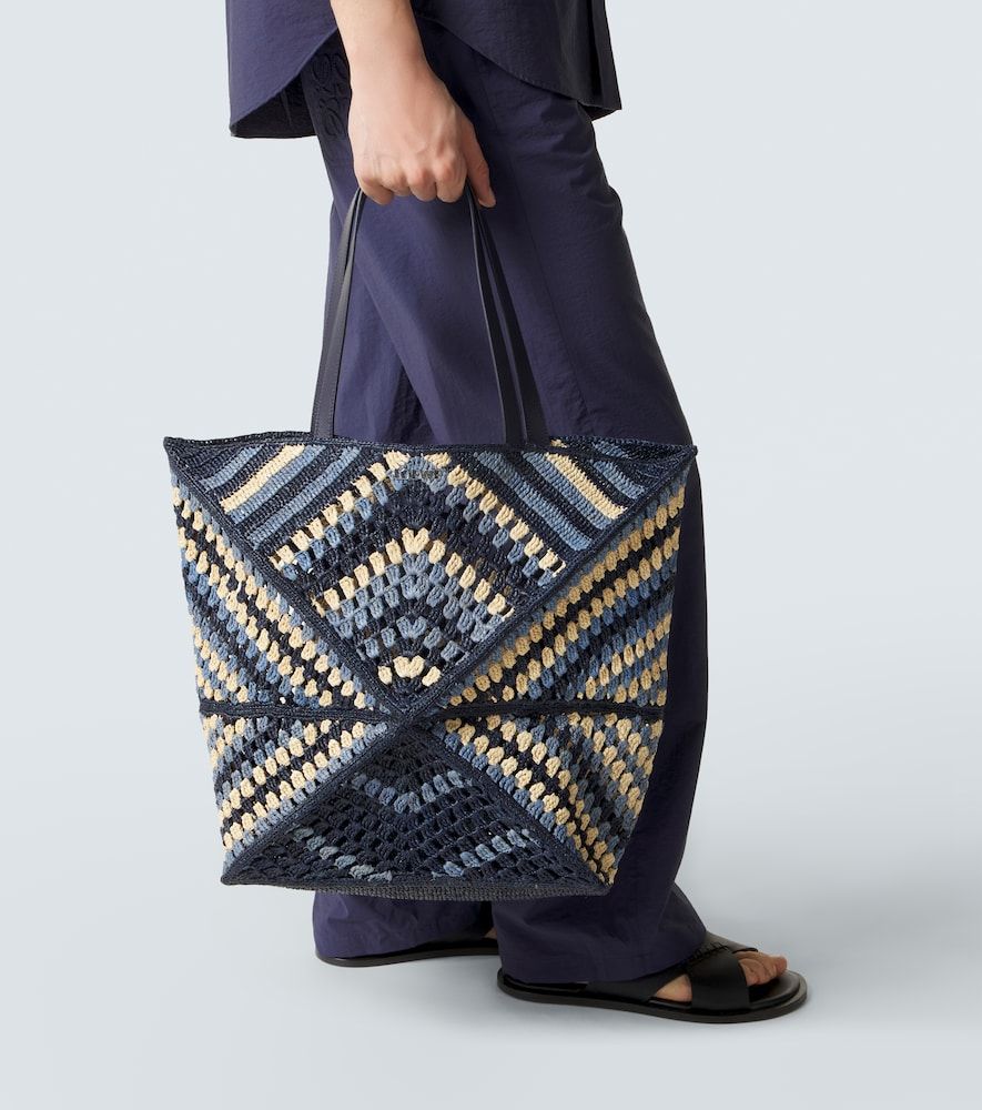 Tote Paula's Ibiza Puzzle Fold XL de rafia - Loewe - Modalova
