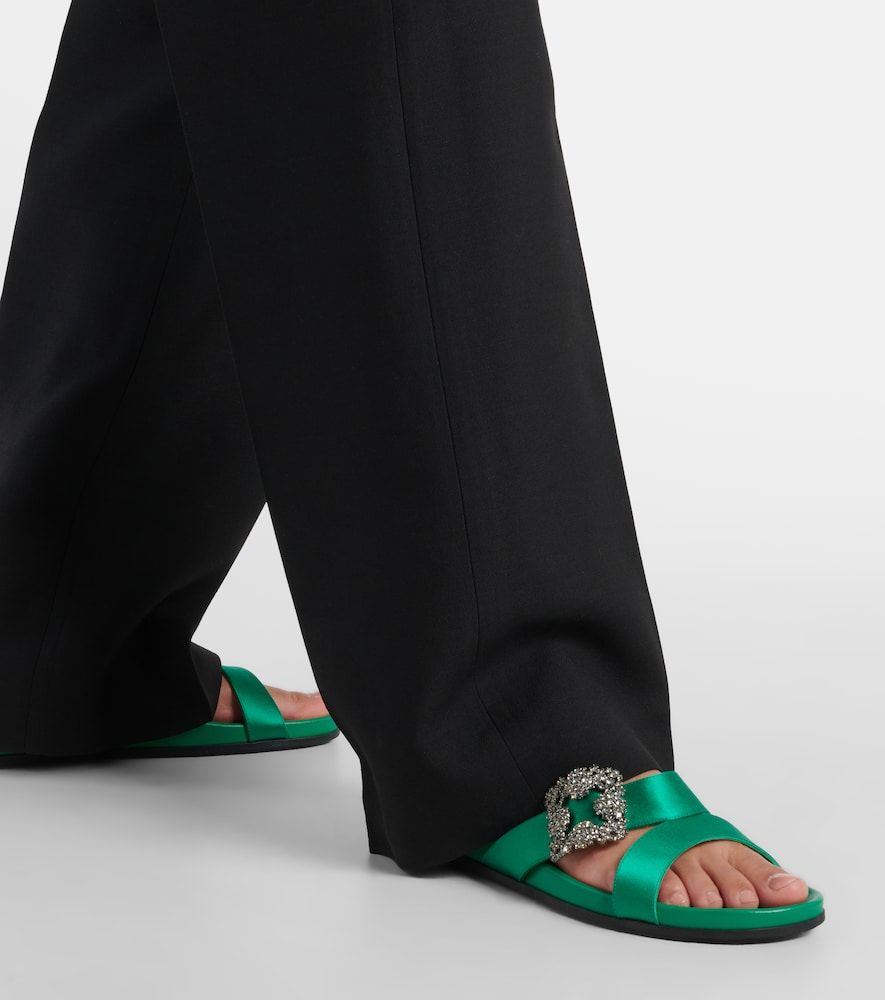 Sandalen Chilanghi aus Satin mit Kristallen - Manolo Blahnik - Modalova