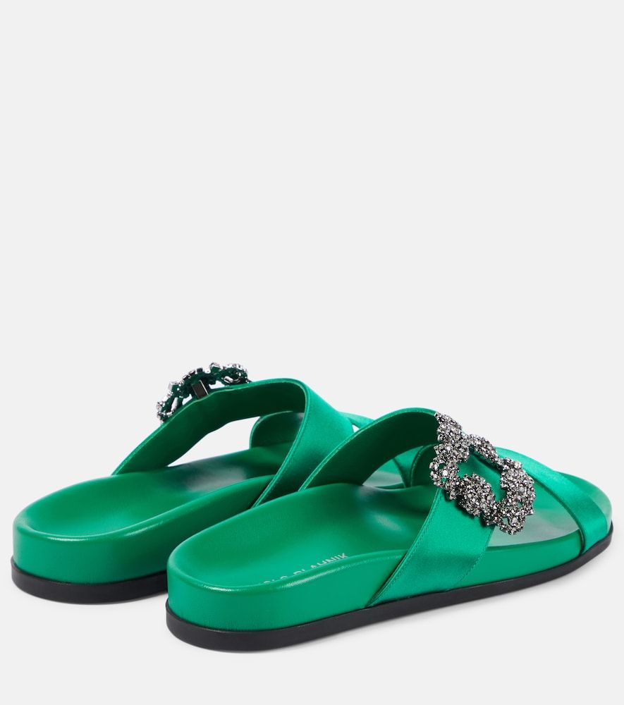 Sandalen Chilanghi aus Satin mit Kristallen - Manolo Blahnik - Modalova