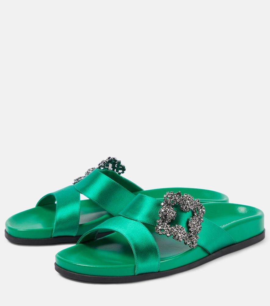 Sandalen Chilanghi aus Satin mit Kristallen - Manolo Blahnik - Modalova