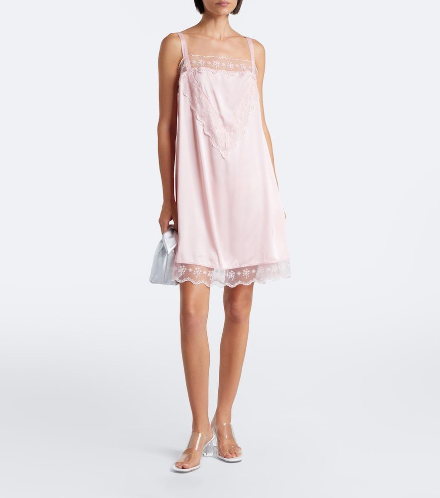 Abito sottoveste in satin con pizzo - Simone Rocha - Modalova