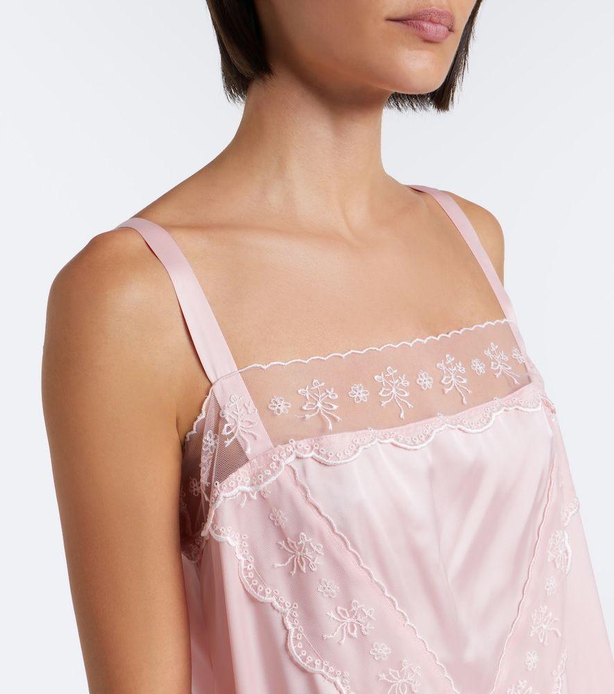 Abito sottoveste in satin con pizzo - Simone Rocha - Modalova