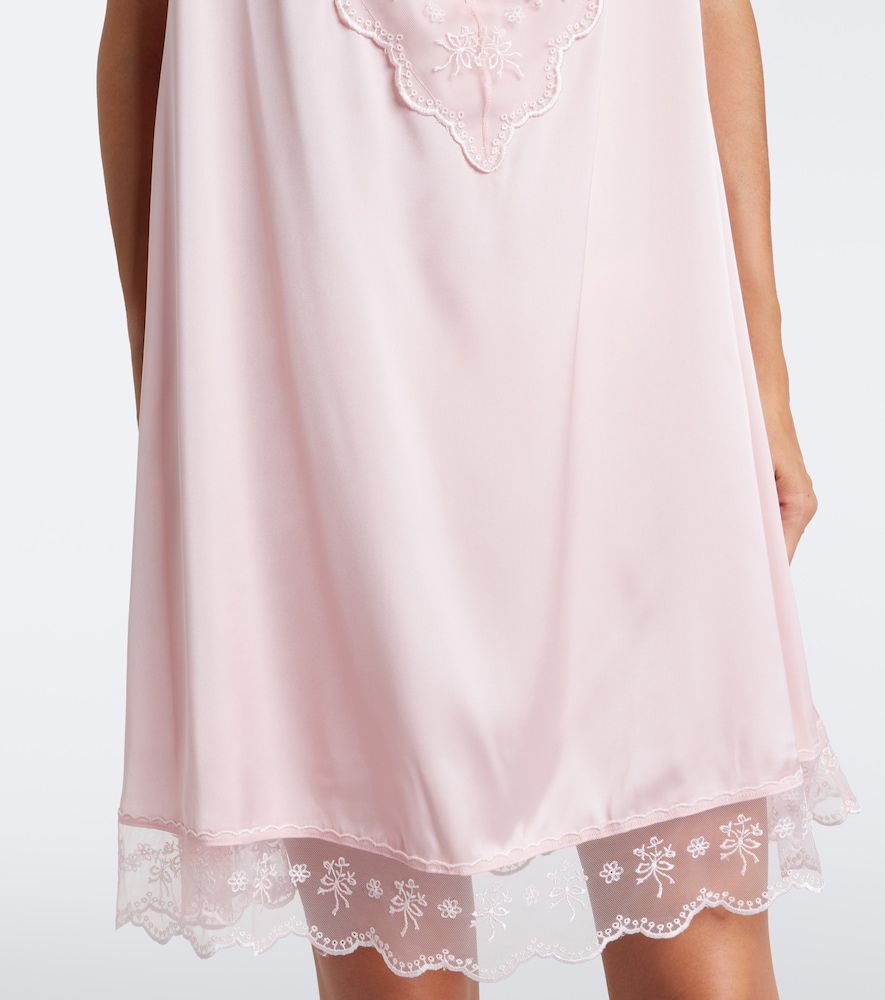 Abito sottoveste in satin con pizzo - Simone Rocha - Modalova