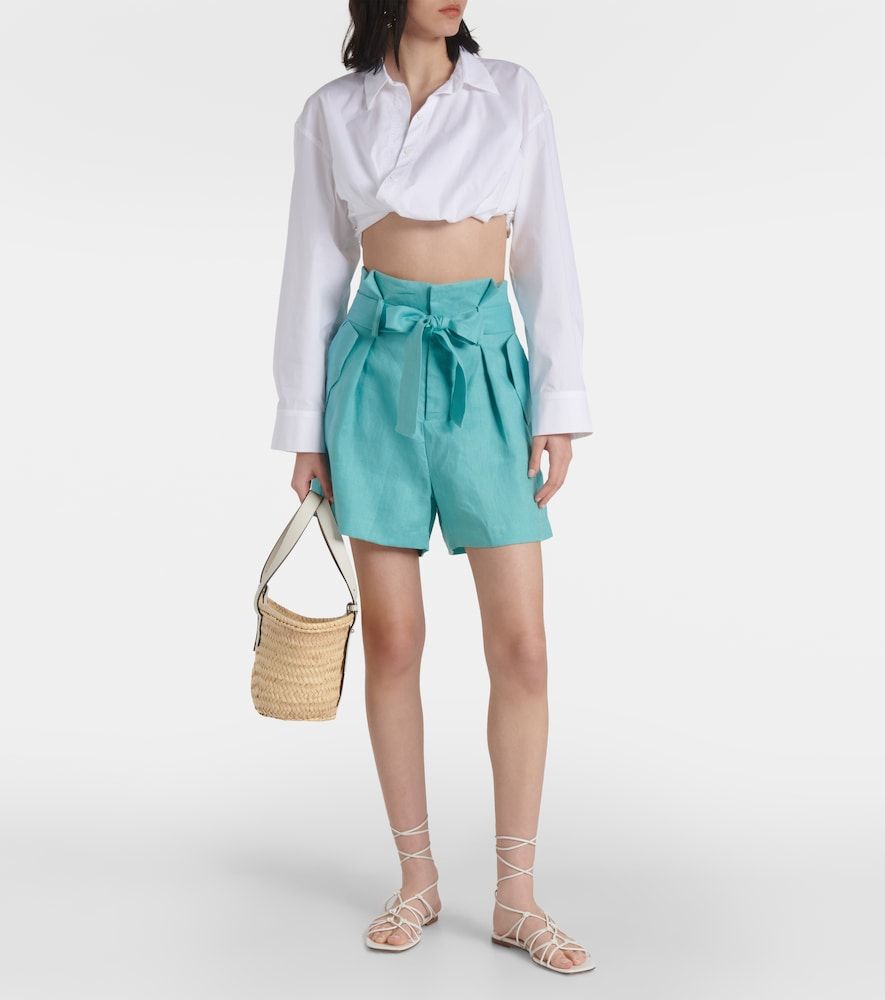Orquidea high-rise linen shorts - Adriana Degreas - Modalova