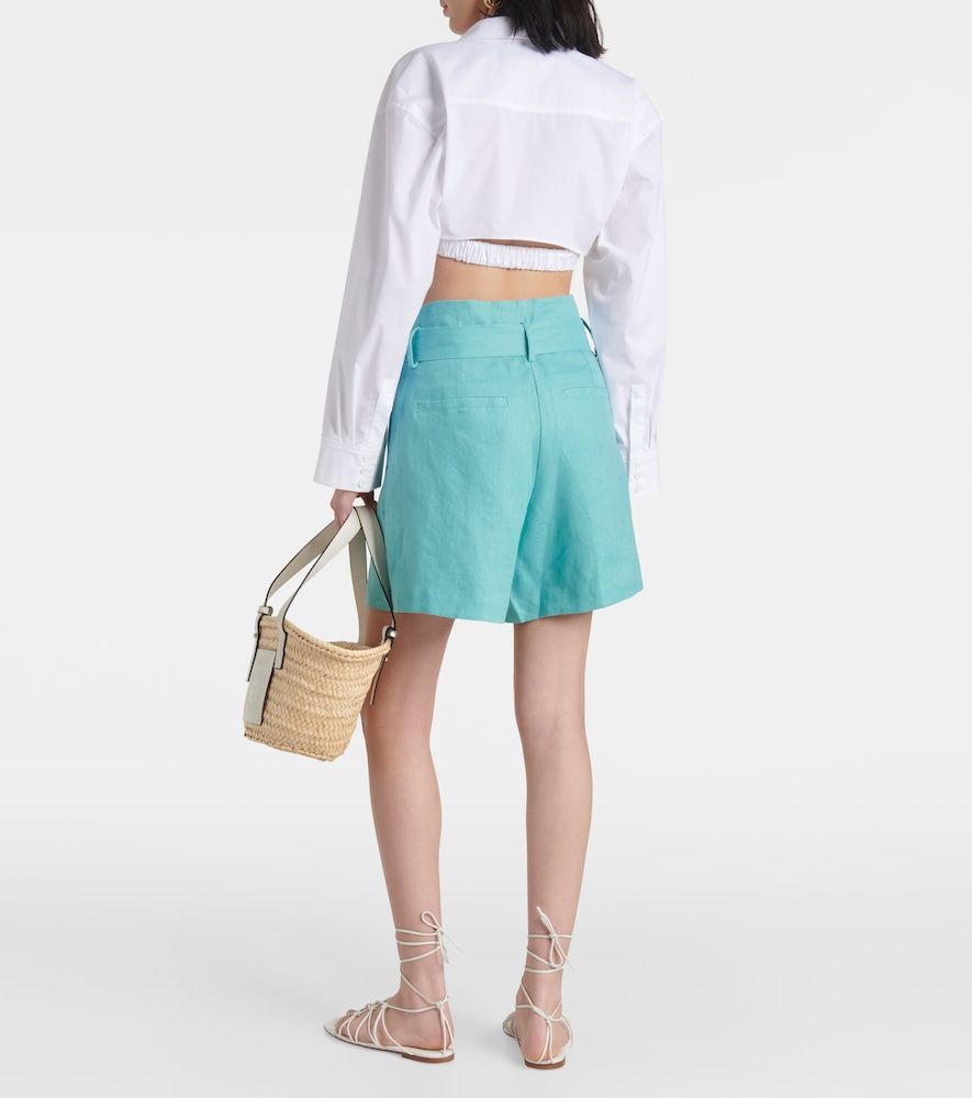 Orquidea high-rise linen shorts - Adriana Degreas - Modalova