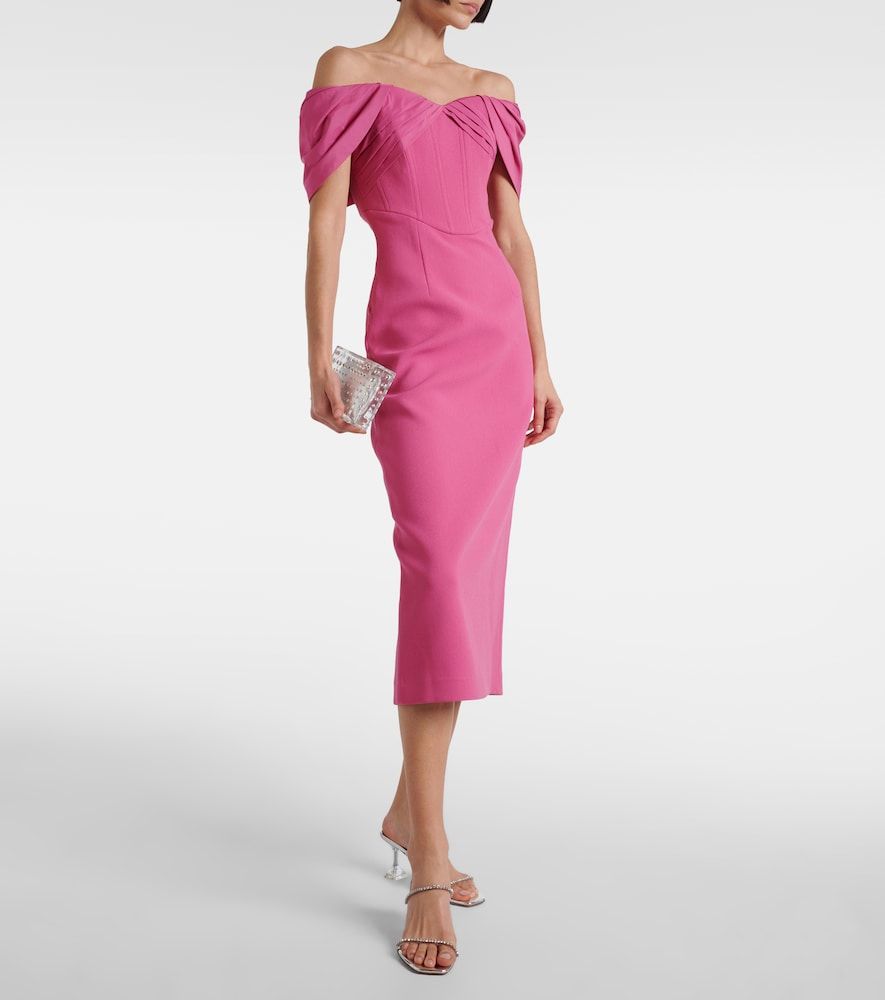Anais off-shoulder crepe midi dress - Rebecca Vallance - Modalova
