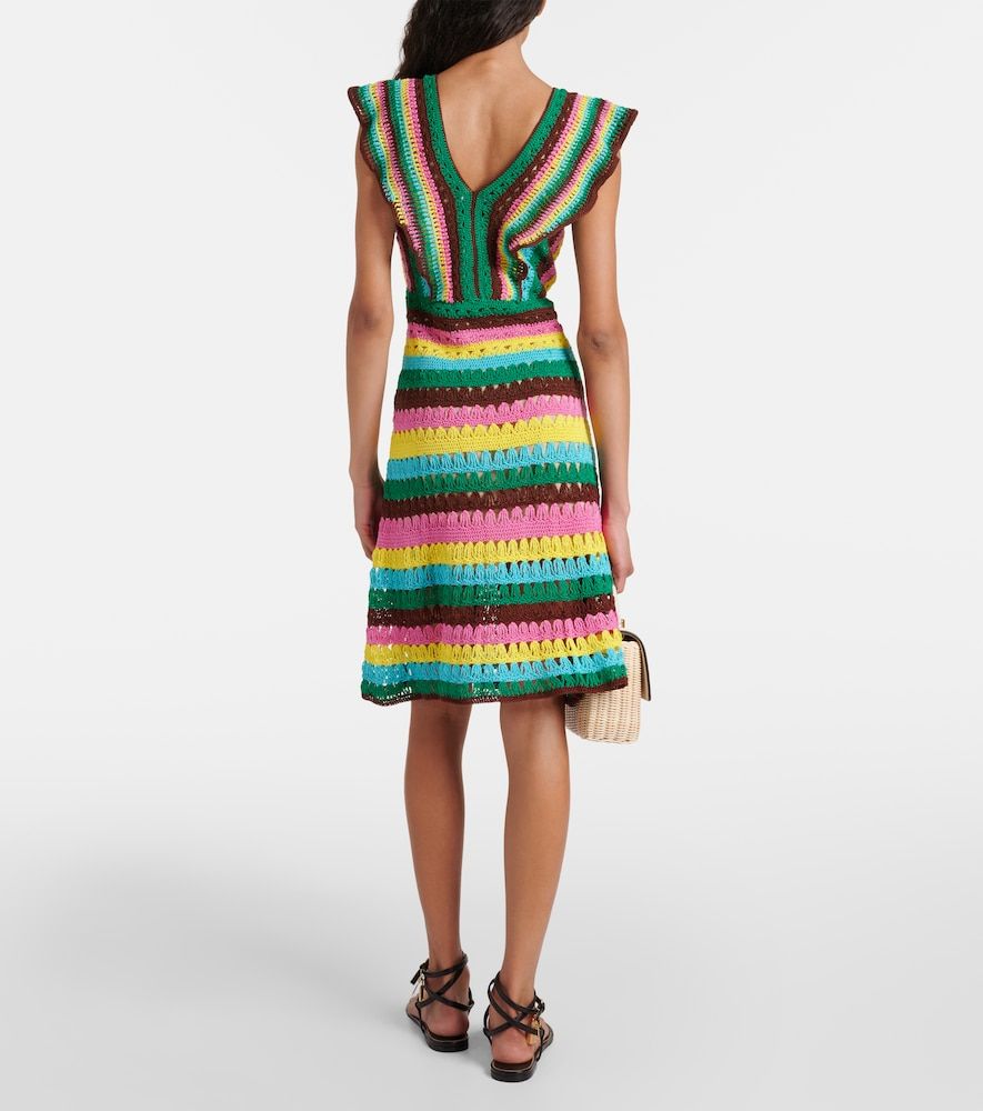 Striped crochet cotton minidress - Anna Kosturova - Modalova