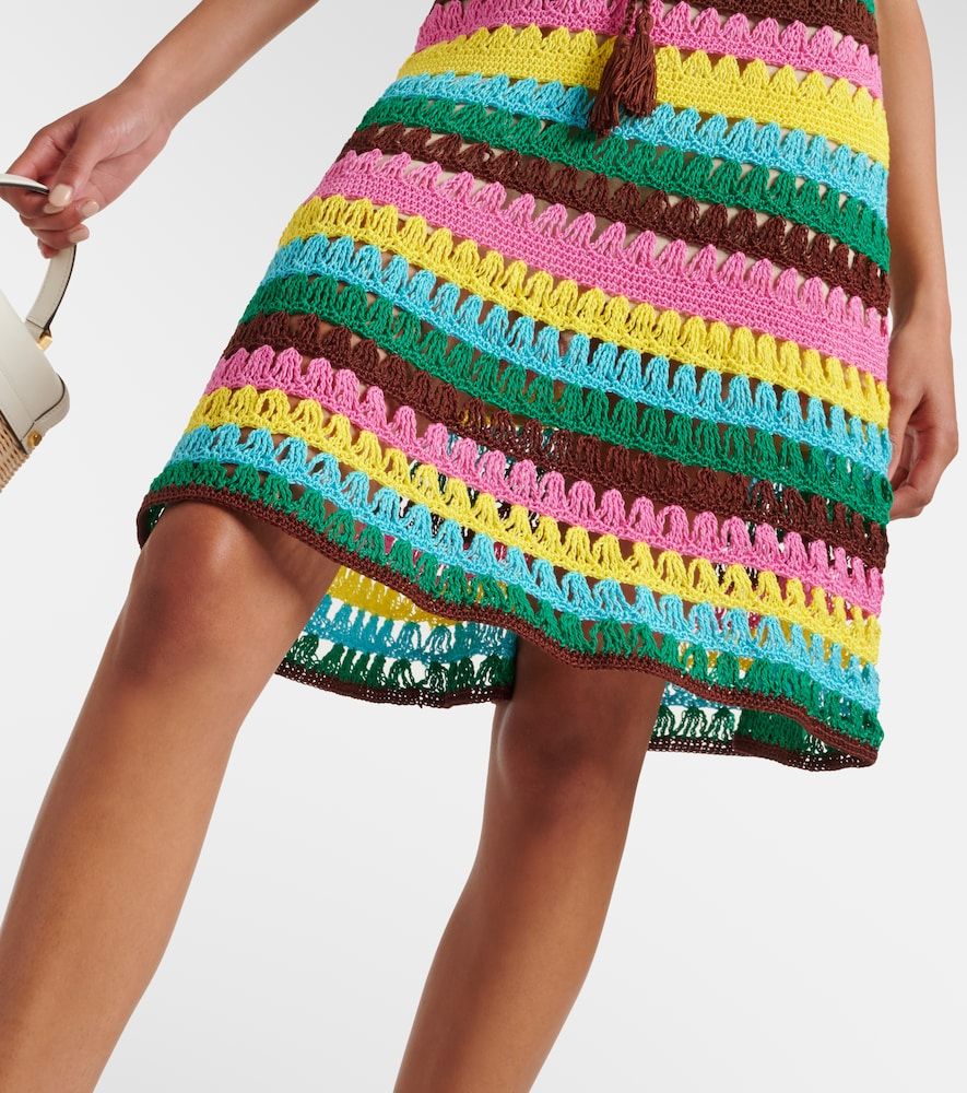Striped crochet cotton minidress - Anna Kosturova - Modalova
