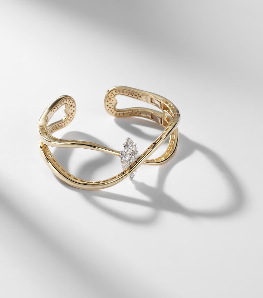 Bracciale Golden Strada in bianco e giallo 18kt con diamanti - Yeprem - Modalova