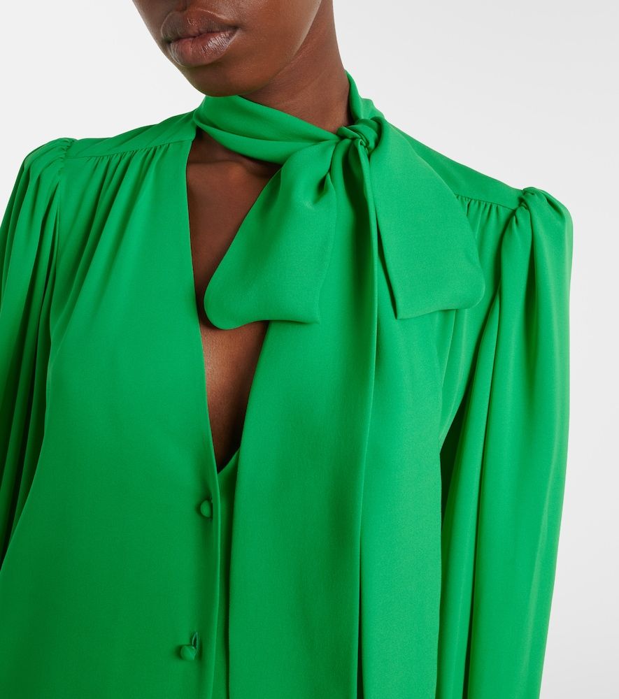 Tie-neck silk georgette blouse - Valentino - Modalova