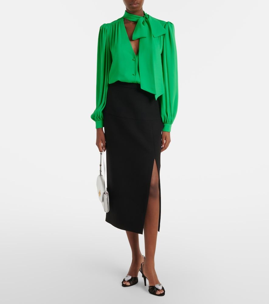 Tie-neck silk georgette blouse - Valentino - Modalova
