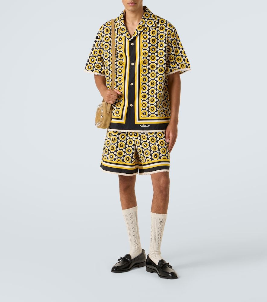 Shorts de popelín de algodón estampados - Valentino - Modalova