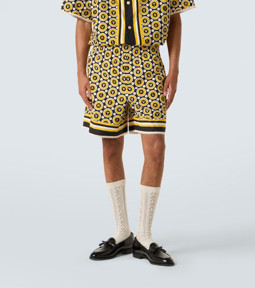 Shorts de popelín de algodón estampados - Valentino - Modalova