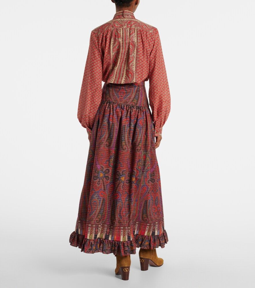 Paisley high-rise cotton maxi skirt - Valentino - Modalova