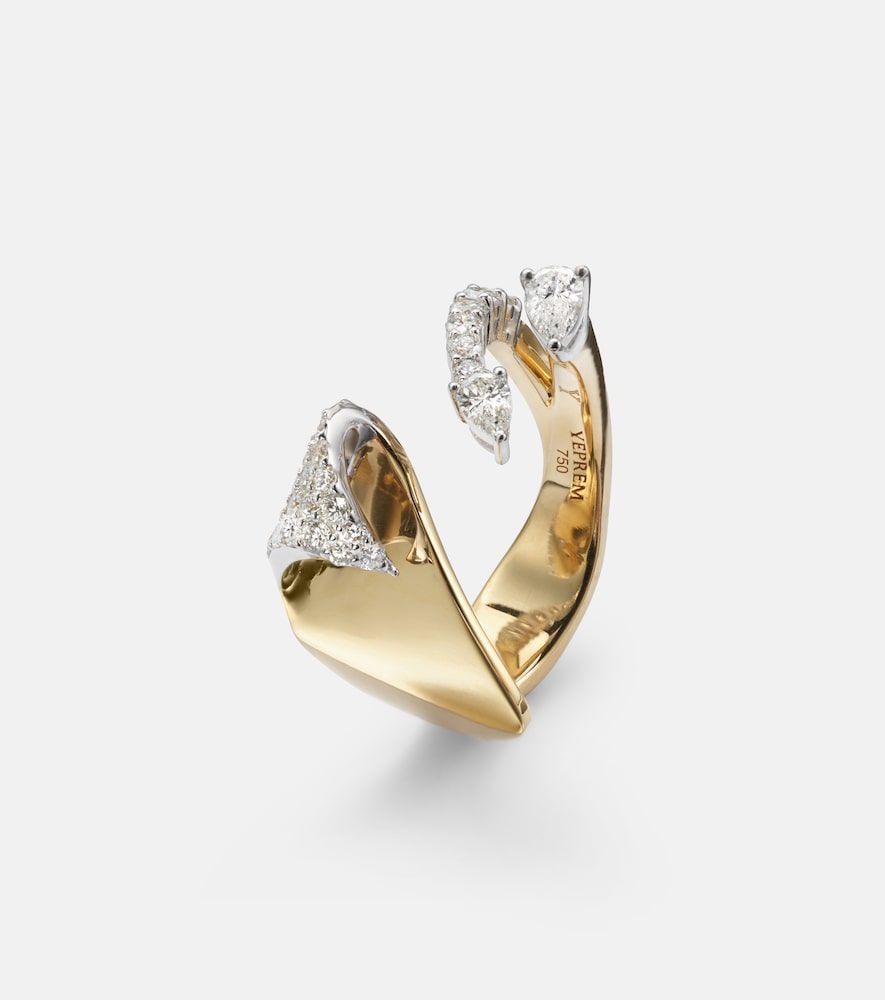 Golden Strada 18kt ring with diamonds - Yeprem - Modalova
