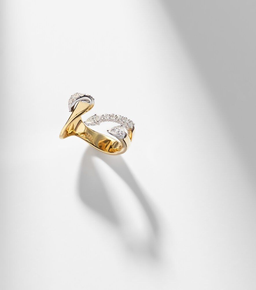 Golden Strada 18kt ring with diamonds - Yeprem - Modalova