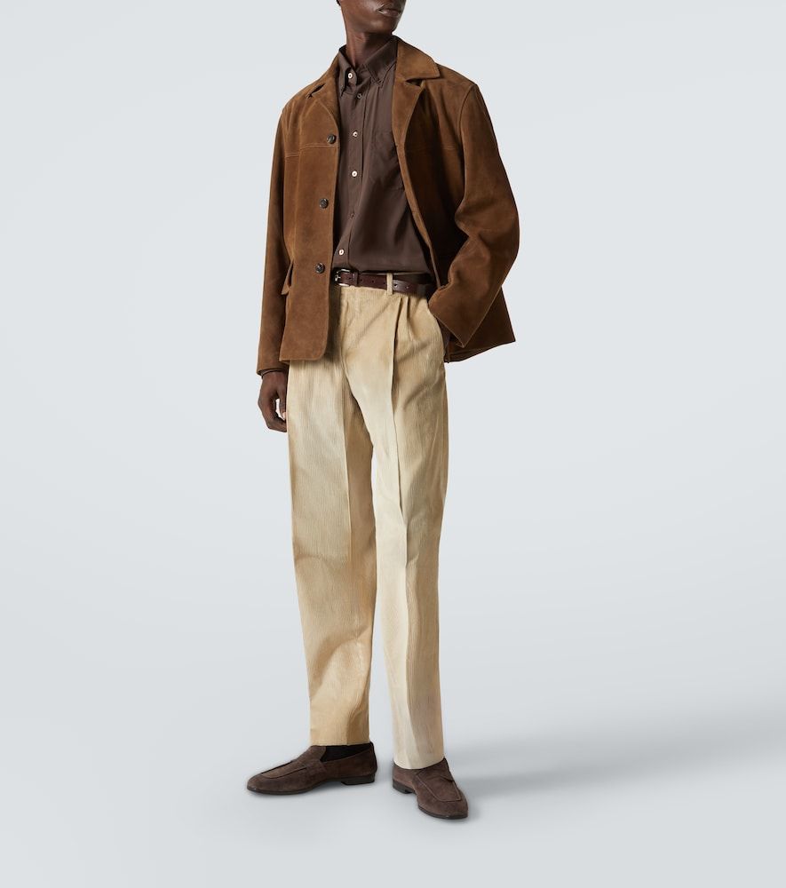 Pantalones rectos en pana de algodón - Canali - Modalova