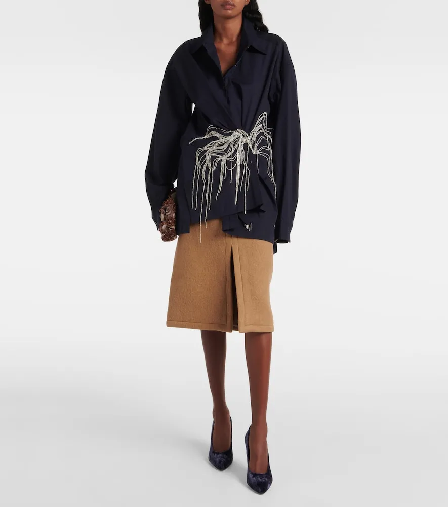 Dries Van Noten Falda midi de lana - Dries Van Noten - Modalova