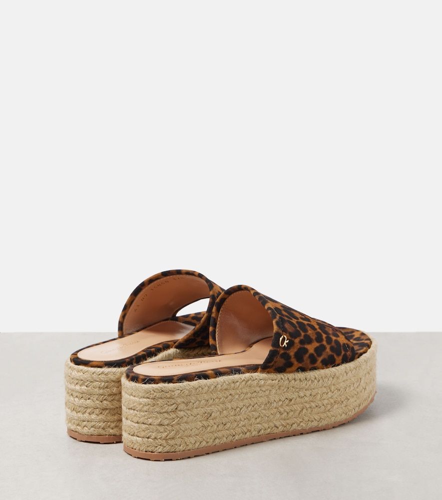 Leopard-print suede espadrille slides - Gianvito Rossi - Modalova