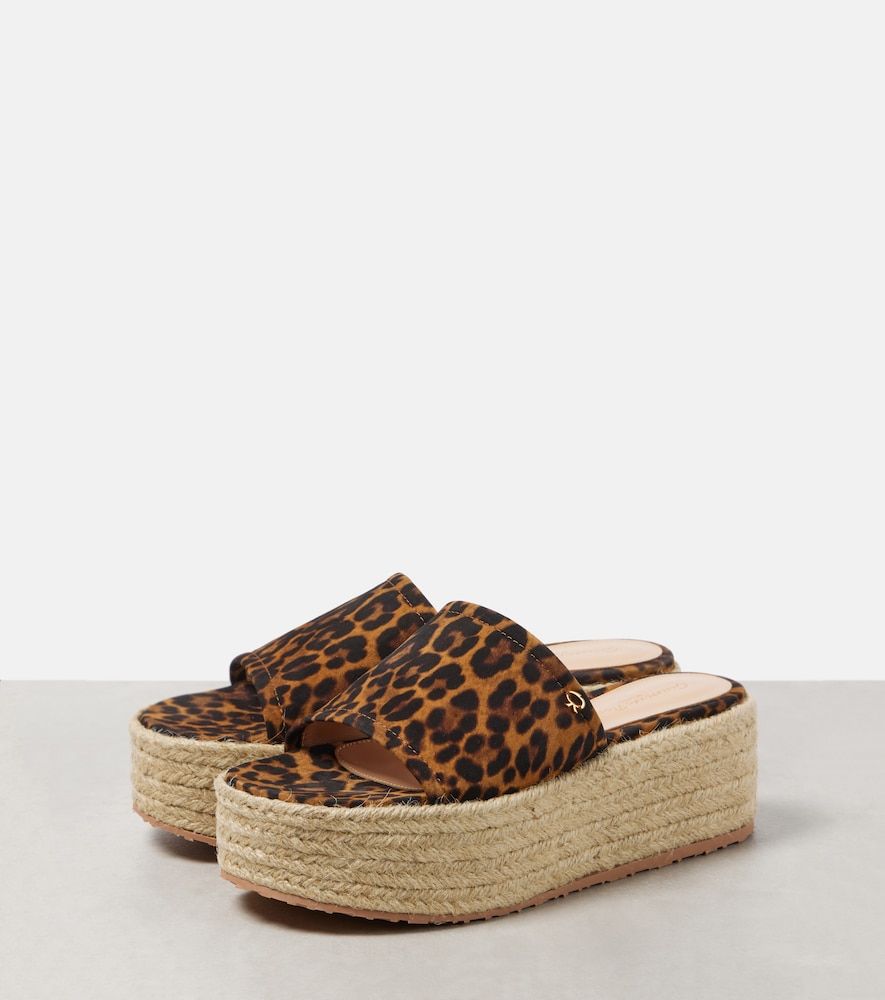 Leopard-print suede espadrille slides - Gianvito Rossi - Modalova