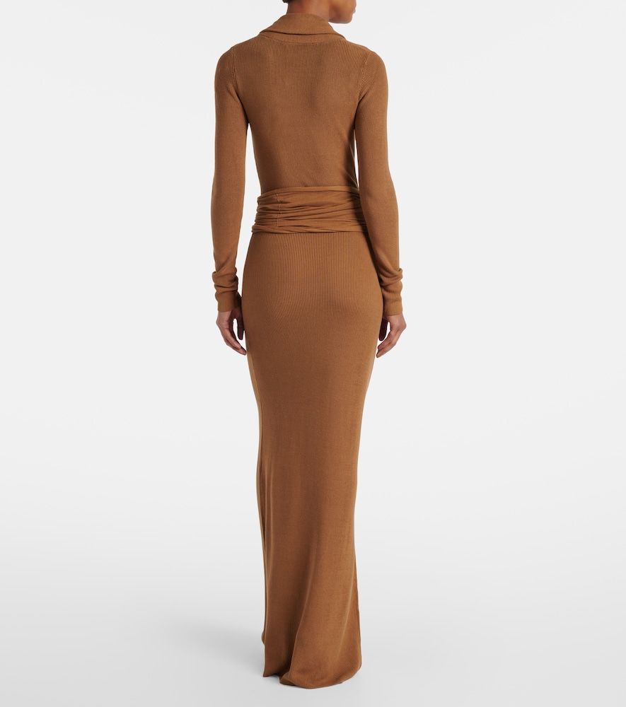 Aure gathered knitted silk-blend gown - Aya Muse - Modalova