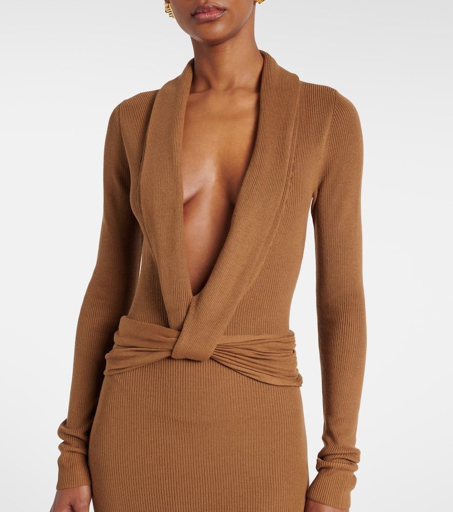 Aure gathered knitted silk-blend gown - Aya Muse - Modalova