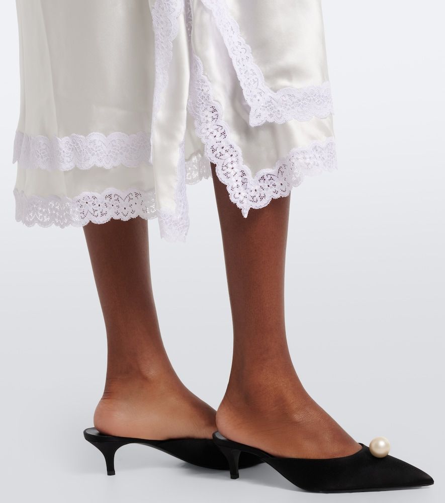Abito sottoveste in satin di seta con pizzo - Magda Butrym - Modalova