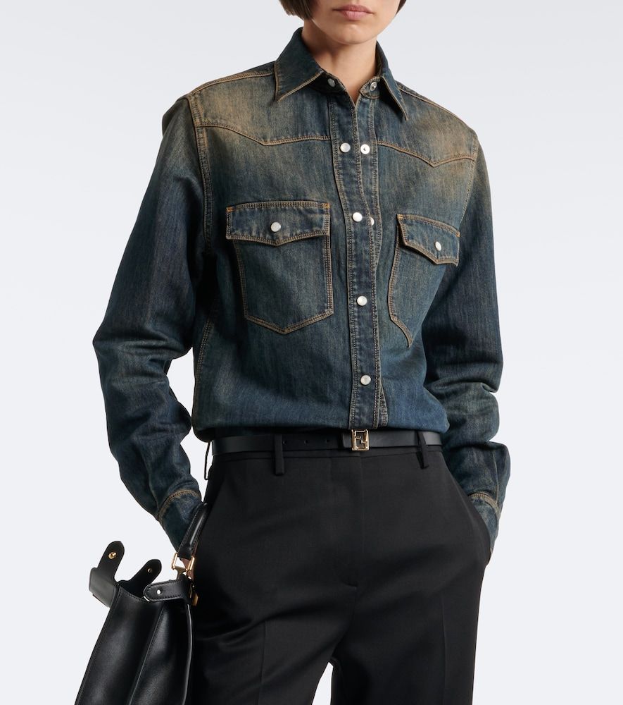 Camicia di jeans in misto cotone - Fendi - Modalova