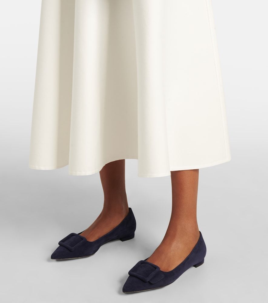 Ballerinas Maysalepumpflat aus Veloursleder - Manolo Blahnik - Modalova