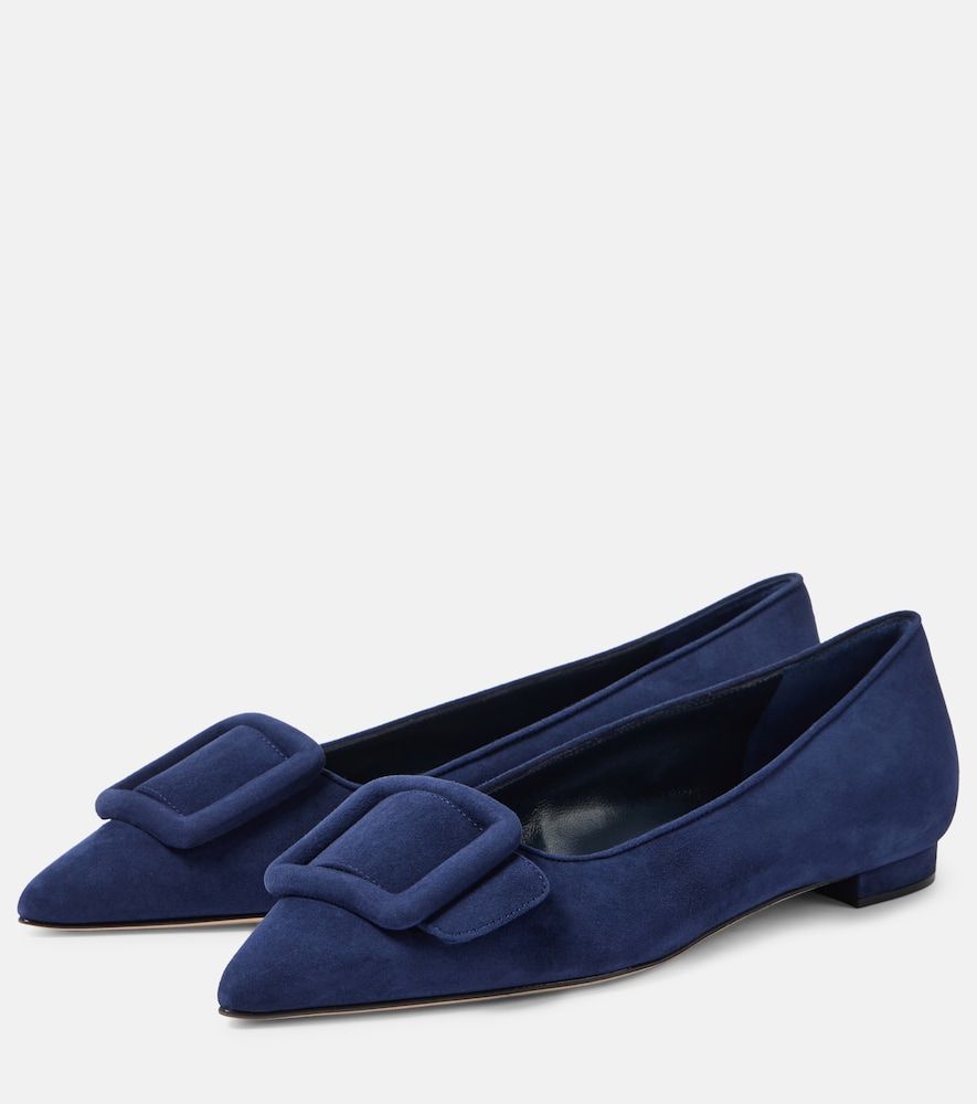 Ballerinas Maysalepumpflat aus Veloursleder - Manolo Blahnik - Modalova