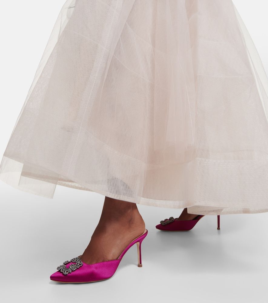 Mules Hangisimu 70 aus Satin mit Kristallen - Manolo Blahnik - Modalova