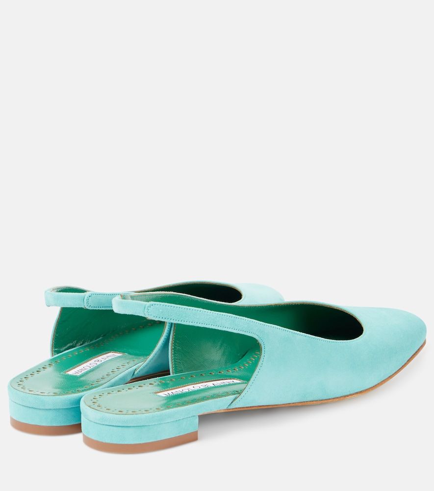 Slingback-Ballerinas Sawra 10 aus Veloursleder - Manolo Blahnik - Modalova