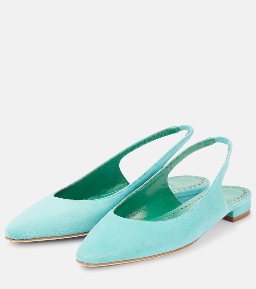 Slingback-Ballerinas Sawra 10 aus Veloursleder - Manolo Blahnik - Modalova