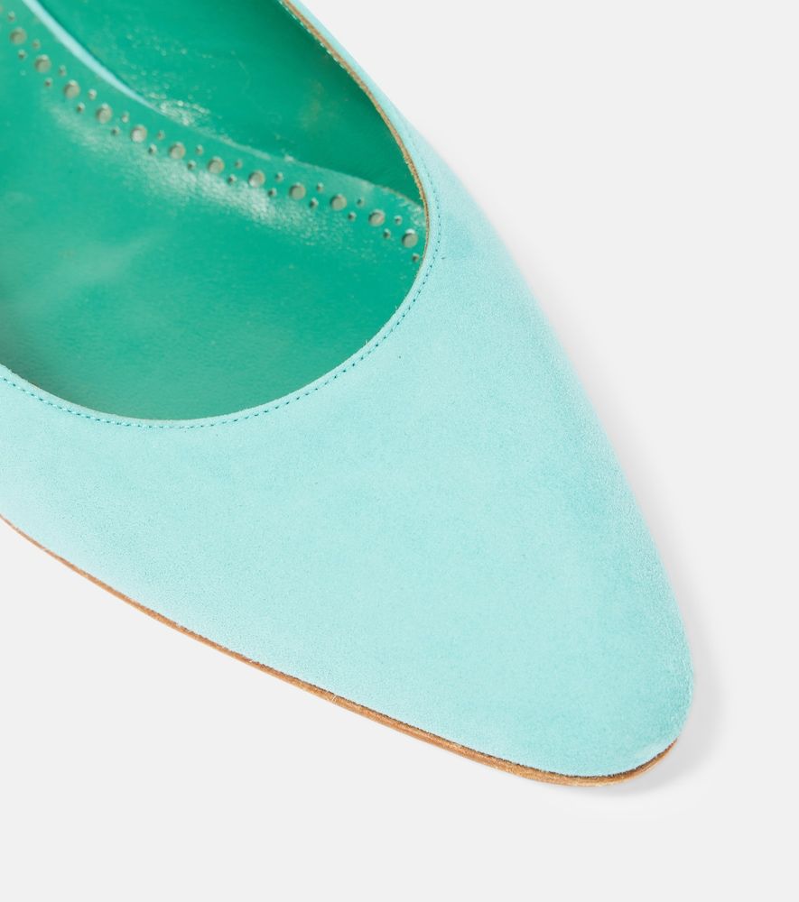 Slingback-Ballerinas Sawra 10 aus Veloursleder - Manolo Blahnik - Modalova