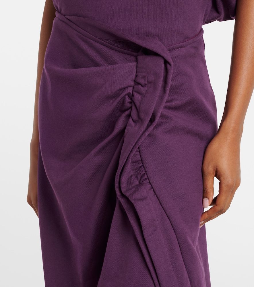 Falda midi de jersey de algodón con volantes - Dries Van Noten - Modalova