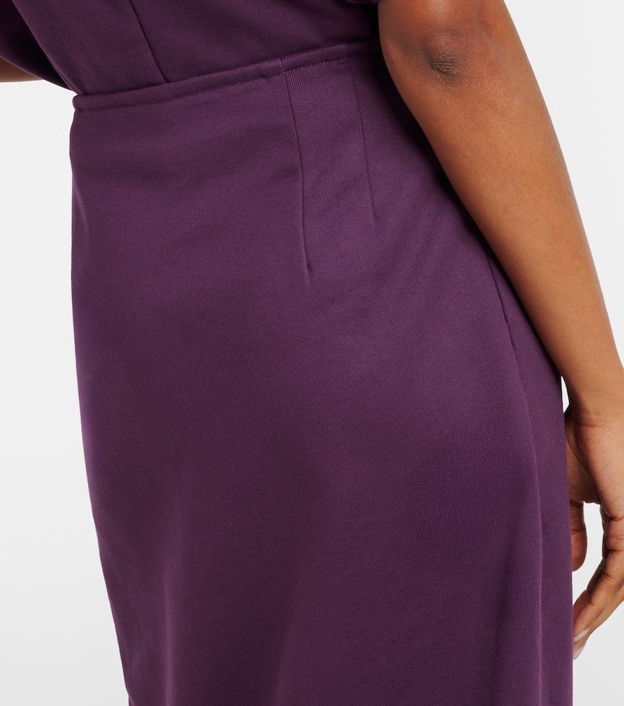 Falda midi de jersey de algodón con volantes - Dries Van Noten - Modalova