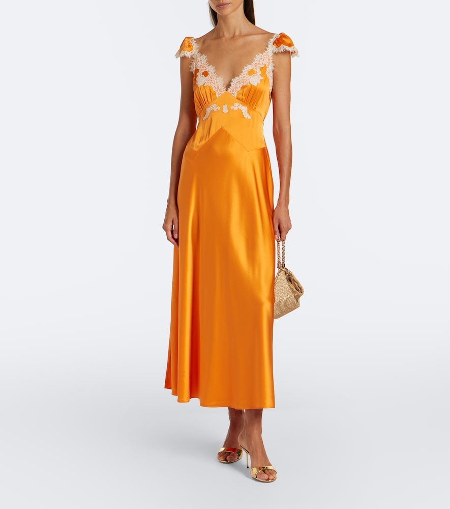 Fiona lace-trimmed silk satin maxi dress - Doen - Modalova