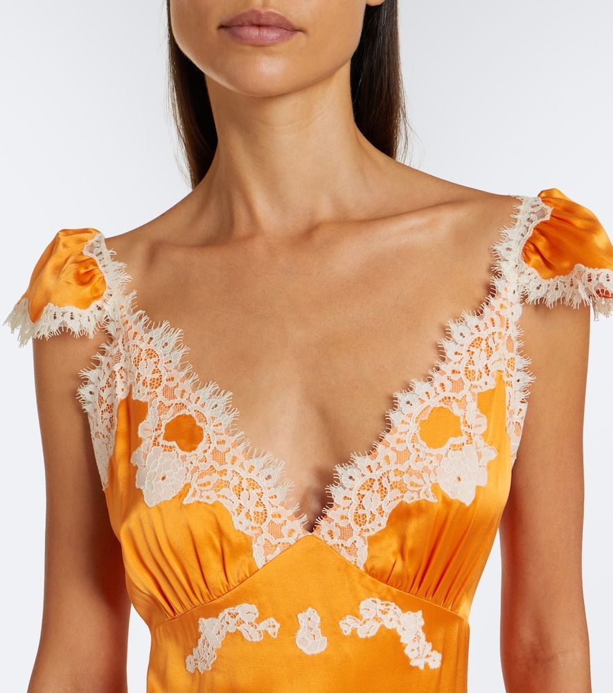 Fiona lace-trimmed silk satin maxi dress - Doen - Modalova