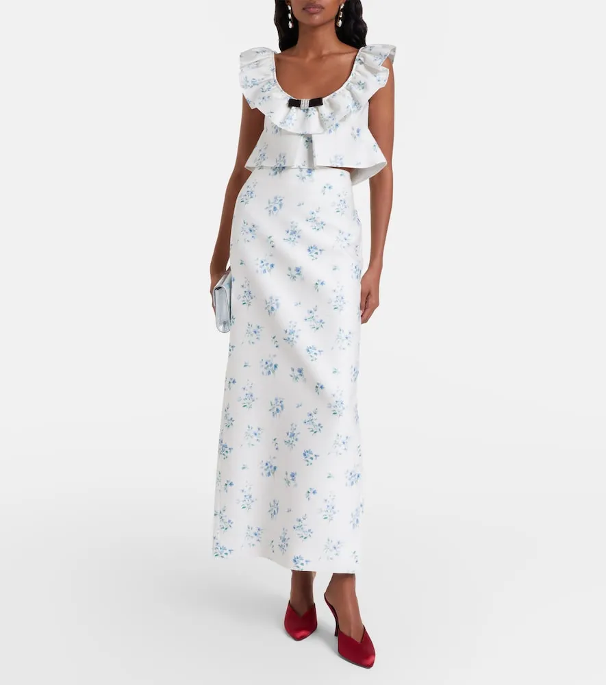 Floral cotton and silk slip skirt - Shushu/Tong - Modalova