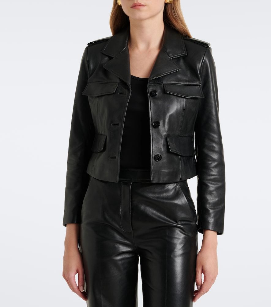 Chaqueta cropped de piel - Dorothee Schumacher - Modalova