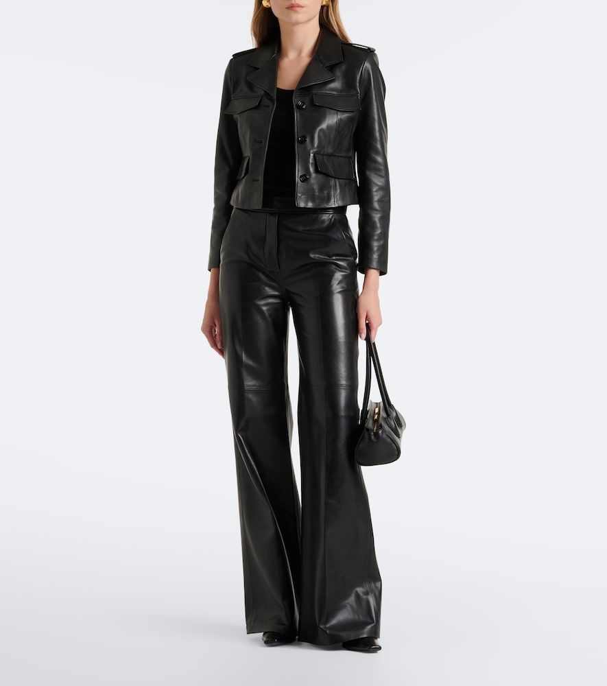 Chaqueta cropped de piel - Dorothee Schumacher - Modalova