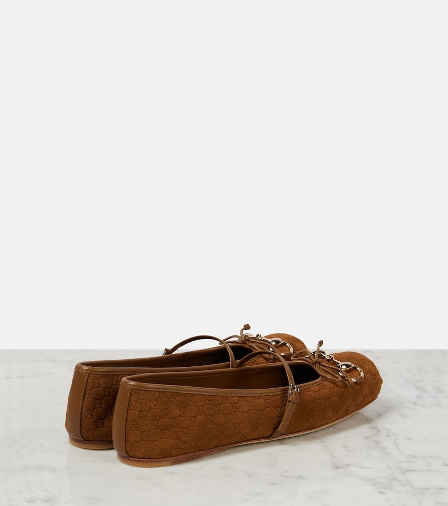Horsebit GG suede ballet flats - Gucci - Modalova