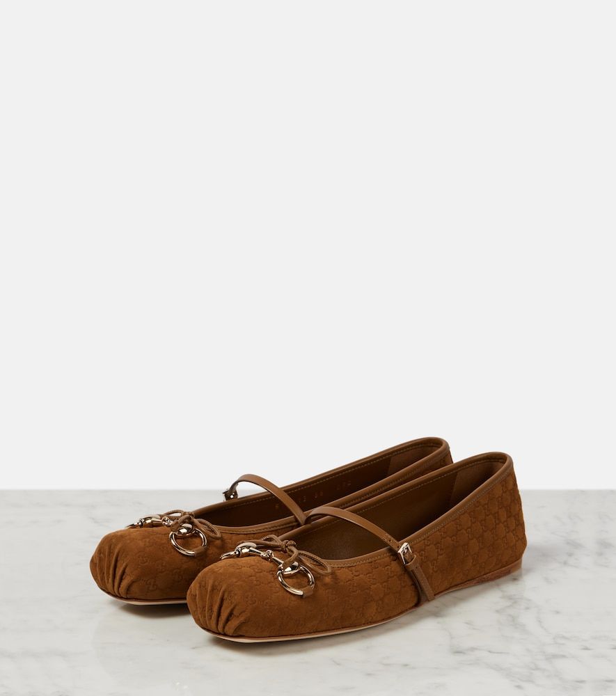 Horsebit GG suede ballet flats - Gucci - Modalova