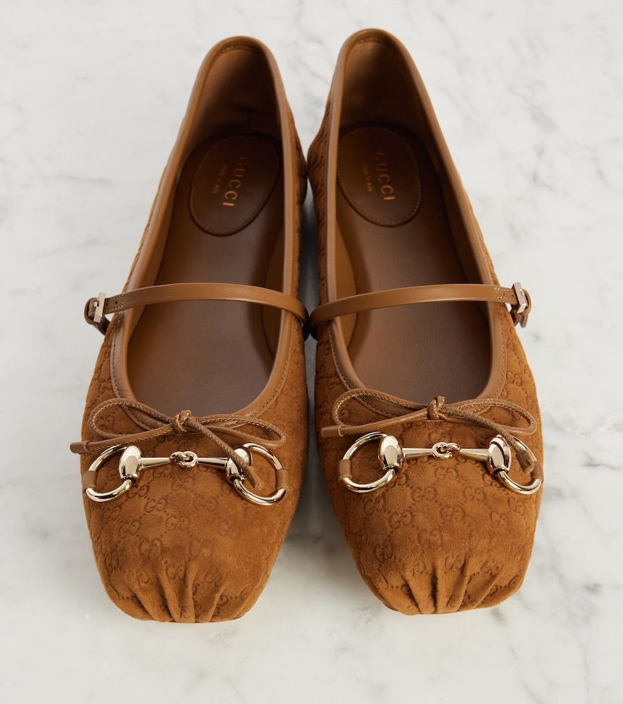 Horsebit GG suede ballet flats - Gucci - Modalova