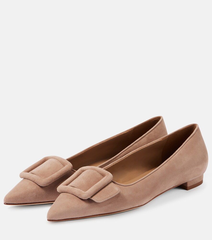 Ballerinas Maysalepumpflat aus Veloursleder - Manolo Blahnik - Modalova