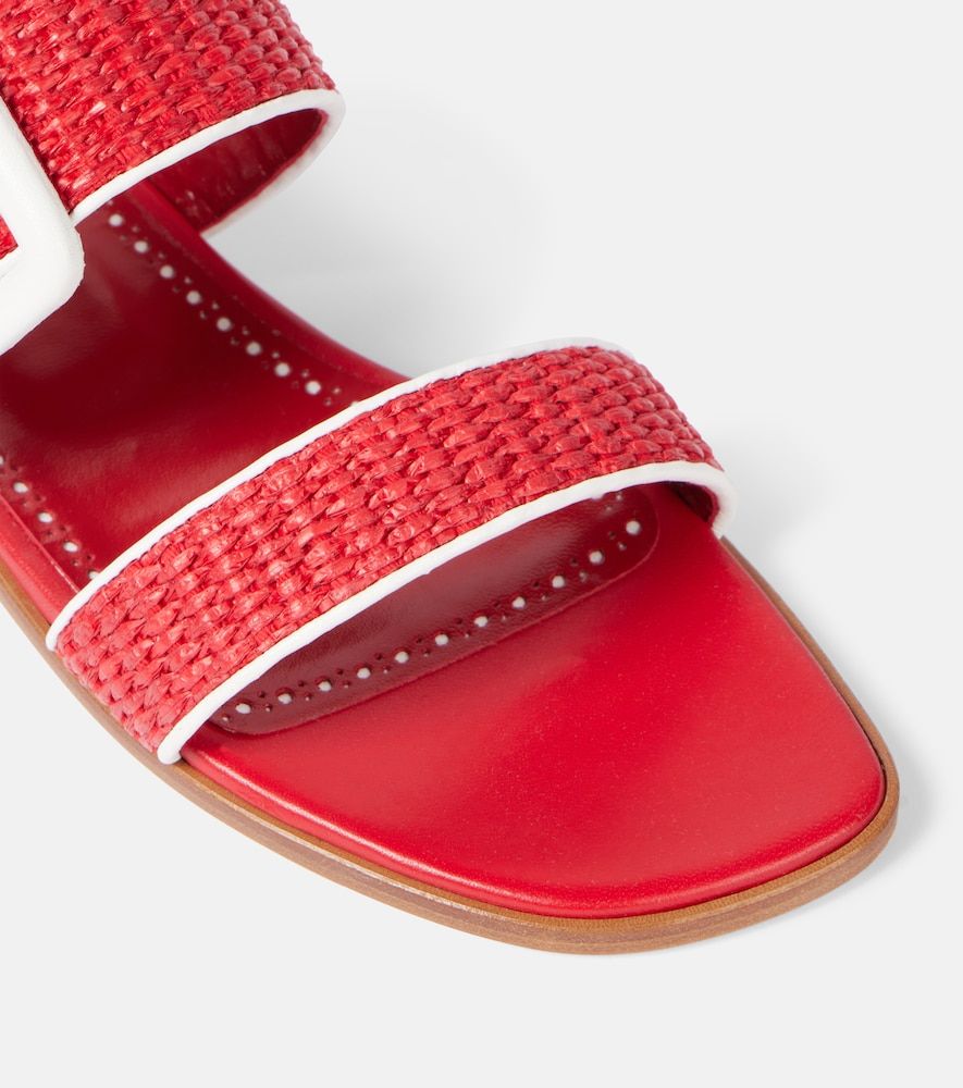 Sandalen Tituba aus Raffiabast mit Leder - Manolo Blahnik - Modalova