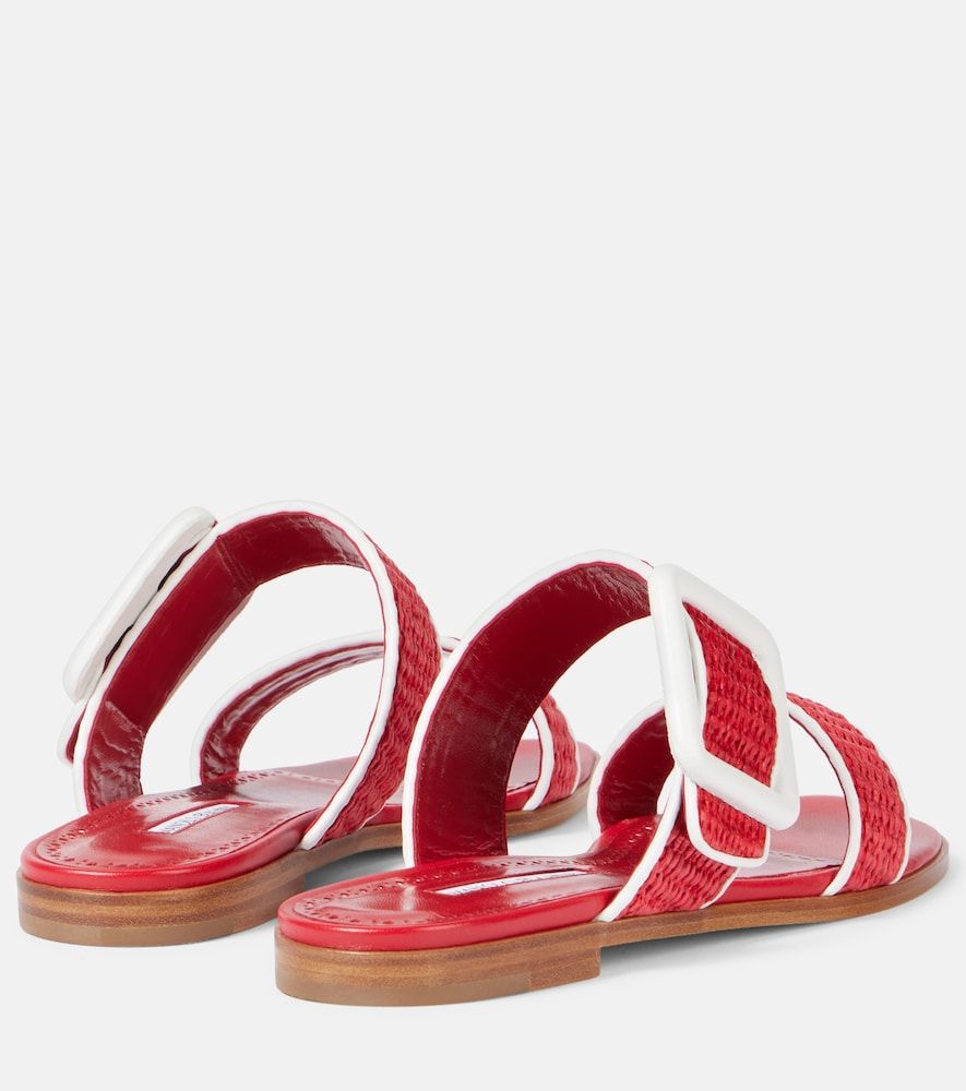 Sandalen Tituba aus Raffiabast mit Leder - Manolo Blahnik - Modalova