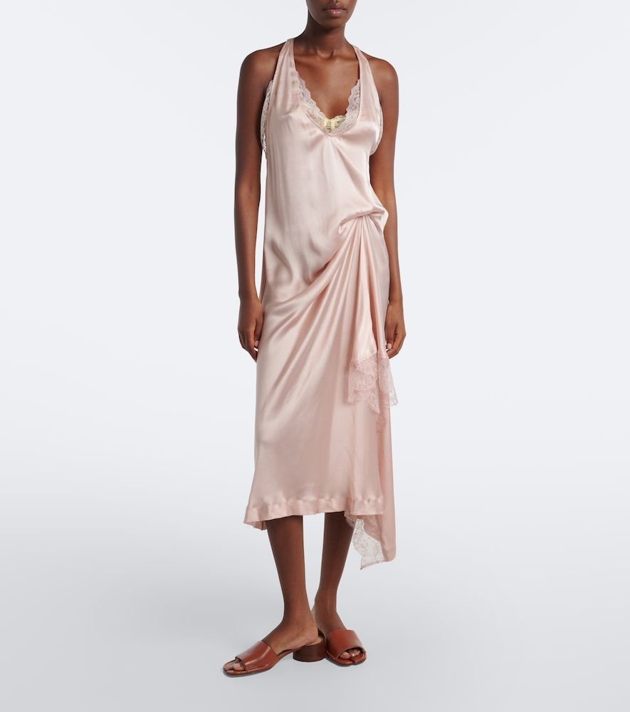 Abito sottoveste in raso con pizzo - Maison Margiela - Modalova