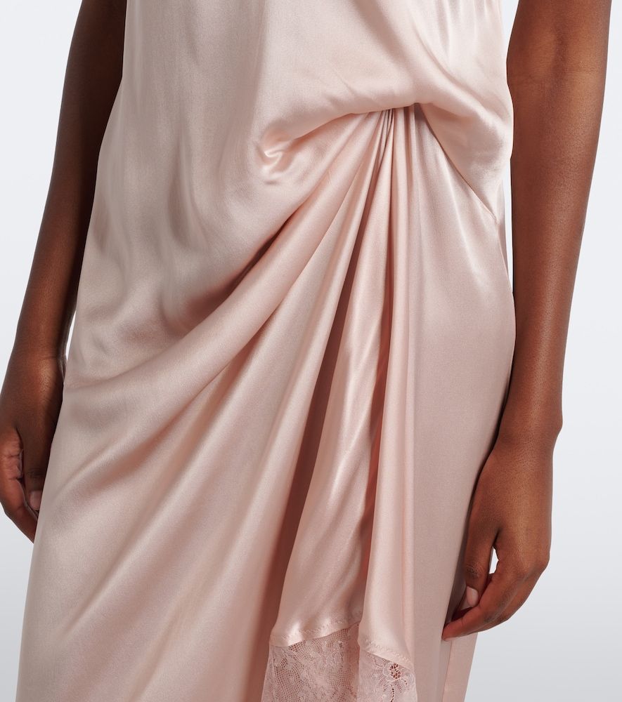 Abito sottoveste in raso con pizzo - Maison Margiela - Modalova