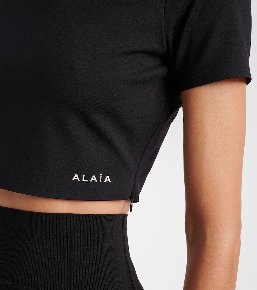 Alaïa Crop top con logo - Alaia - Modalova